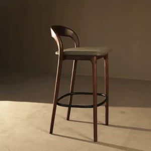 010 Italian Counter Stool Natural Wood Bar Chair Fixed Height High Bar Stool for Apartment Home Pub Restaurant Bar Furniture