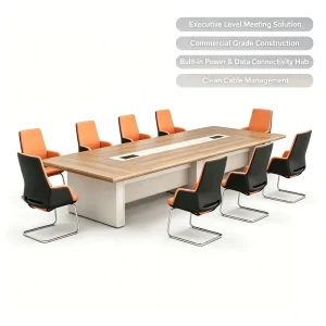 10 20 Person Luxury Executive Conference Table Commercial Grade Office Boardroom Table with Built in Power Outlet USB Data Hub