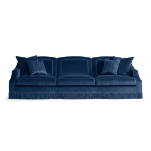 100% Handmade Furniture Sofa Couch Designer Fringed Sofa Armchair in Velvet for Living Room Luxury Home Club