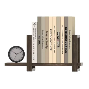 100% Solid Wood Adjustable Desktop Bookshelf Retro Tabletop Bookshelf Desk Shelf for Living Room Home Office Magazine Books