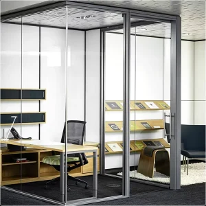 100mm All Aluminum Modern Panoramic Double Glazed School Partition Wall Office Glass Divider Soundproof Eco Friendly