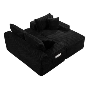 106.3″ Cloud Modular Sectional Sofa Set Square Chaise Modern Minimalist Upholstered for Living Room Bedroom School Workshop
