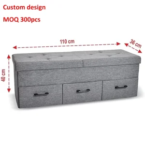 110*36*40cm Foldable 3 Drawers Multi Function Divider HomeUse Livingroom Practical Furniture Storage Bench Stool Ottoman