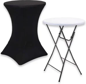110cm Garden Party BBQ Fair White Round High Bar Height Plastic Standing Folding Cocktail Table