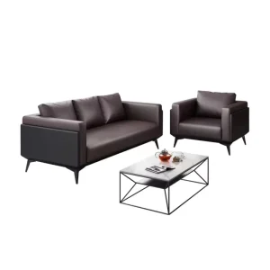 1+1+3 Office Furniture Sofa Set Designs Modern Leather Sectional Business Office Couch Sofa Set