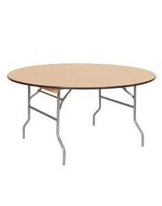 12 People 6ft Dining Vinyl Edging Events Dia180cm Folding Party Banquet Restaurant Wedding 60inch Round Plywood Table