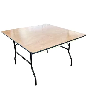 122CM*122CM Square Folding Plywood Dining Table with Metal Legs for Restaurant Use