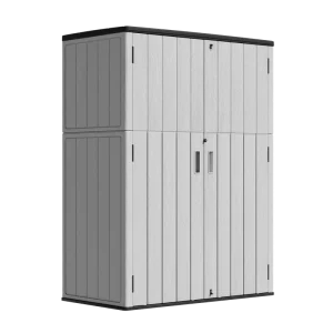 1340Liter Large Outdoor Storage Cabinet Waterproof Lockable for Balcony Garage Backyard (37Cu.ft Pale Grey)