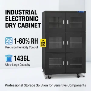 1436L Industrial Modern Design Metal ESD Dry Cabinet Electronic Industry Moisture Proof Humidity Control Hospital Warehouse