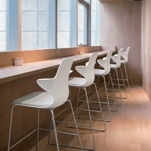 150kg Heavy Duty Steel Frame Eco Friendly Commercial Use Contemporary Colorful Upholstery PP Seat Cushion Bar Stool