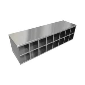 16 Grids 304 Stainless Steel Shoe Cabinet Single Double Sided Optional Easy to Clean for Workshop Lab Hospital Factory