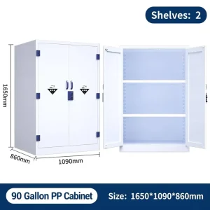 1650x1090x860mm 90 Gallon PP Acid & Base Safety Storage Cabinet for Hospital & School Laboratory Use
