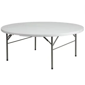 180cm 72 Inch 6ft HDPE Tabletop 10 Seater Event Banquet Dining Folding Plastic Round Wedding Table for 12