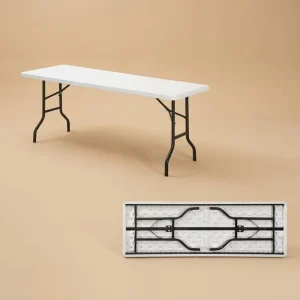 180cm Large Capacity Training White 6FT Plastic Lightweight Folding Table and Chairs for Outdoor Use