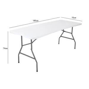 180cm Portable Outdoor HDPE Plastic Folding Table for Camping Garden Rectangle Foldable Dining Table