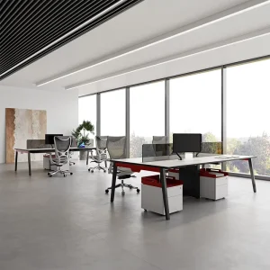2 4 6 8 Seater Modular Office Desk With Extendable Open Space Wooden Design