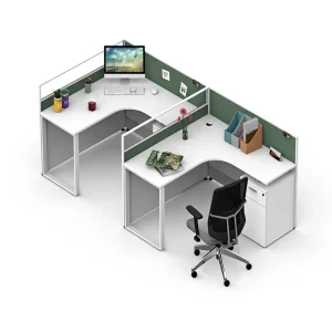 2 4 6 Cubicles Work Station Modular L Shape Office Staff Partition Desks Office Furniture