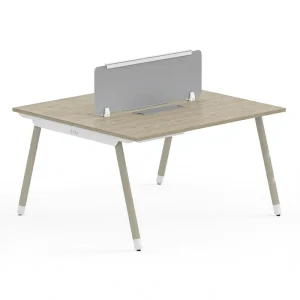 2 4 Seater Open Plan Office Desk Workstation with Modular Privacy Screen and Cable Tray for Commercial Office Furniture
