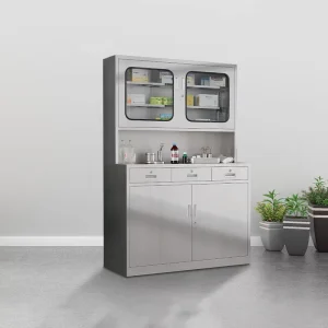 2 Door Metal Filing Cabinet Hospital Equipment Metal Cabinet Stainless Steel Medical Cabinet