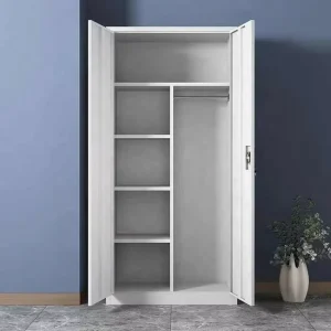 2 Door Metal Filing Cabinet Steel Storage Cupboard Adjustable Shelves for Library Workplace Home