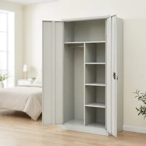 2 Door Metal Storage Wardrobe Cabinet Kd Steel School Changing Room Steel Locker for Sale