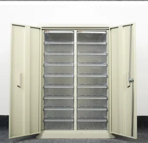 2 Door Office Filing Steel Cabinet with Visible Box