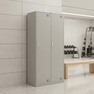 2 Door Steel Locker Metal Storage Cabinet Lockable for Office Gym School Staff Changing Room Durable Furniture