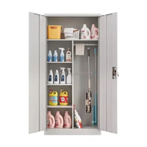 2 Door Steel Wardrobe Cabinet With Adjustable Shelves Lock Heavy Duty Metal Locker for Gym Office CE Certified