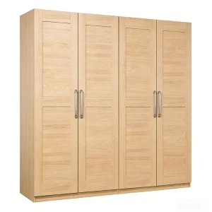 2 Door Wardrobe with Shelves Drawer & Hanging Rail Wood Bedroom Storage Cabinet