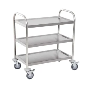 2 Layers Stainless Steel Heavy Duty Mobile Hotel Room Service Utility Cart