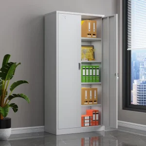 2 Metal Filing Cabinets Office Storage Cabinets with Lockable Doors and Adjustable Partitions Used for Office or Filing Purposes