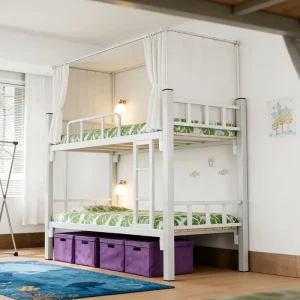 2 Meter Heavy Duty Double Bunk Beds Sturdy Metal Frame Modern Design Full Size for Dorms Construction Sites