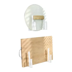 2 Pack Metal Multi Purpose Self Adhesive Wall Mounted Magnetic Pot Lid Holder Organizer Magazine Holder for Home Decor