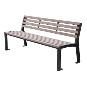 2 Person 3 Person Outdoor Park Seating Bench with Back Urban Street Furniture Long Wood Public Outside Bench Seat for Resorts