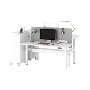 2 Person Workstation Desk Height Adjustable Base Four motor Electric Back to Back Standing Desk Frame