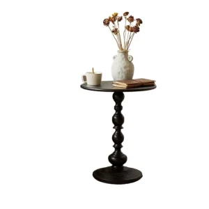 2 Pieces Nesting Wooden Modern Design Round Top Metal Frame Coffee Table Set