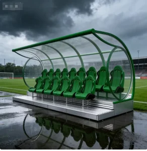 2 Row Elite Football Substitute Bench Portable Soccer Dugouts Team Shelters Player Bench w for Football Clubs EPY VIP