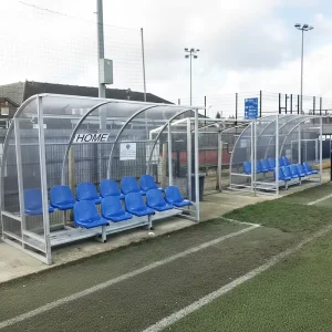 2 Row Sturdy Frame Football Substitute Bench Seating Mobile Soccer Dugouts Team Shelters for Outdoor Sports Court PY ZKBB 2R