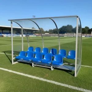 2 Row Vandal Proof Football Player Bench Soccer Team Shelter Dugout Seating for Sports Courts PY ZKBB 2R