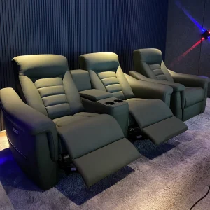 2 Seater Home Theater Furniture Electric Recliner Interior Movie Seats Media Room Leather Cinema Sofa for VIP Studio