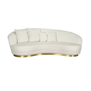 2 Seater Modular Sofa Lounge U Shaped Living Room Furniture Comfortable White Linen Curved Sofas