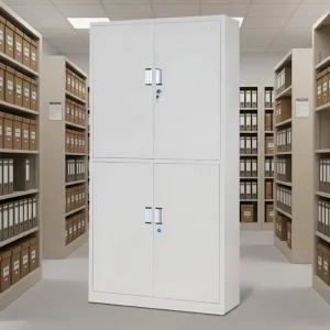 2 Section Swing Door Metal File Cabinet Cupboard for School Library Office Archive Document Store