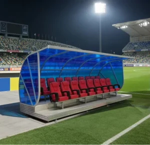 2 Tier Luxury Substitute Football Bench Portable Soccer Dugouts for Substitutes and Players DPY-VIP 2-24 Seats