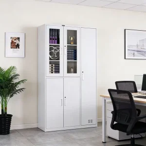 2 in 1 Lockable Steel File Locker Cabinet for Office School Factory Large Capacity Durable Multi Purpose Storage