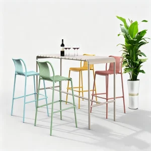 20+ Years Industry Experience ODM Manufacturer Supply Aluminum Modern bar Furniture Set Outdoor High Stool bar Chairs and Tables
