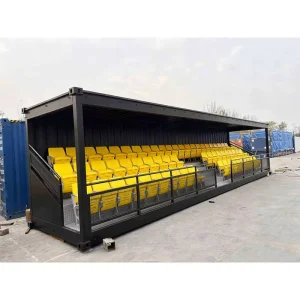 20ft 40ft Weather Resistant Prefab GAA Tribune Stadium Seating Container Grandstand Sports Football Spectator Stands with Roof
