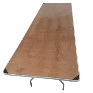 244CM Long Trestle Folding Event Table for Hotel Weddings Parties Eco Friendly Durable Wooden Banquet Table