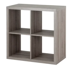 2X2 Cube Grey Oak Storage Cube Storage Racks Shelving Units Bookcase Display Racks Home Decor Bedroom Furniture