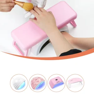 3 Colors Square Nail Arm Rest Plastic Table Hand Pillow for Salon Manicure Desk Holder, Lightweight, Durable