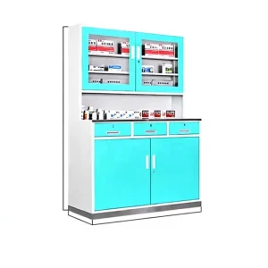 3 Door 2 Drawer Stainless Steel Filing Cabinet for Hospital Pharmacy Clinic Use Contemporary Freestanding Design Durable